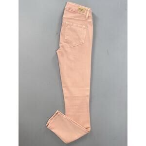 Paige Verdugo Ankle Lightweight Stretch Jeans in Faded Petal Pink. Women's 25.